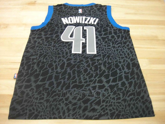Camiseta Leopard Light Loco Dallas Mavericks Dirk Nowitzki #41 Negro